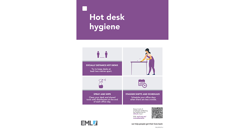 Guidelines for maintaining hot desk hygiene.